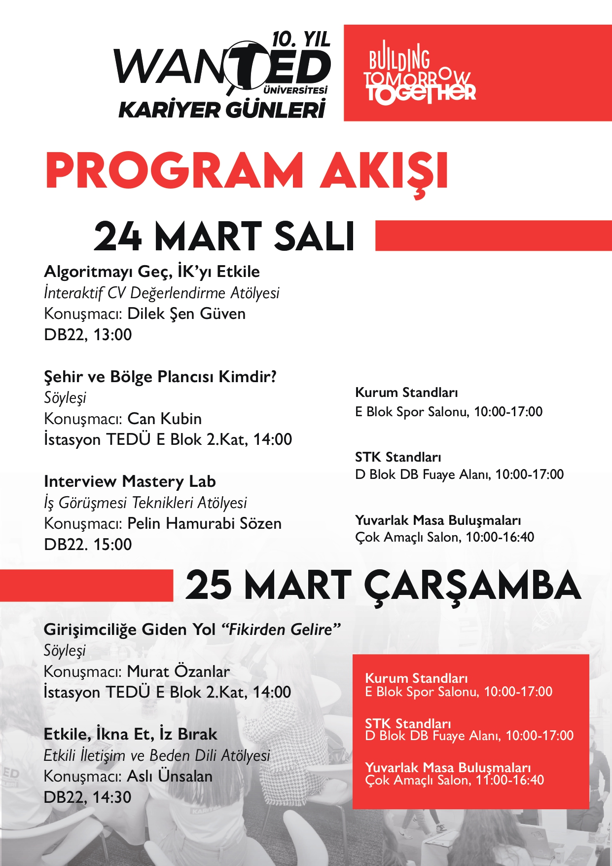 WANTED Career Days Program Flow